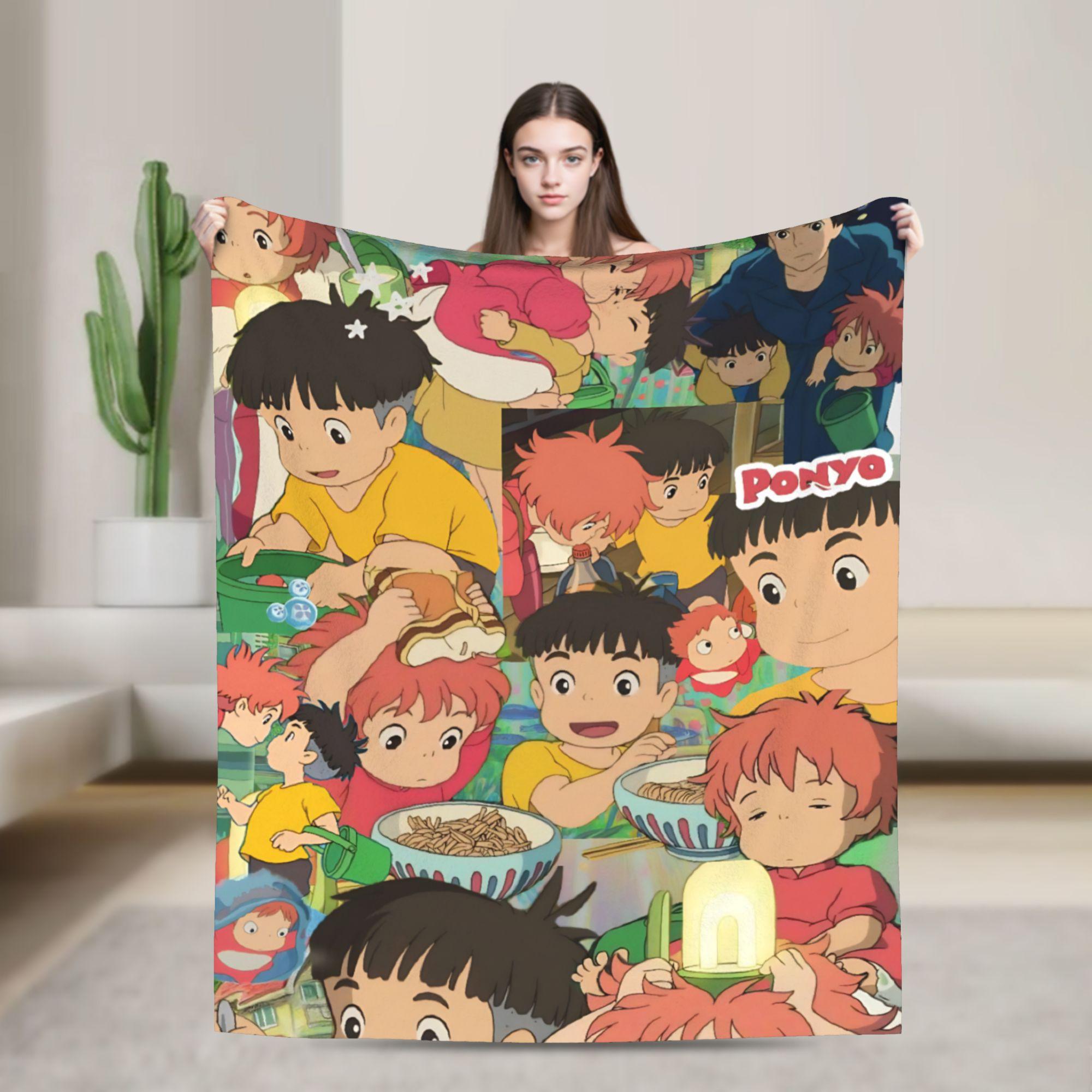 

P-Ponyo Anime Film Blanket Super Soft Cozy Throw Blankets for Couch 50x60 Inch Multi-size Quilt 30x40in