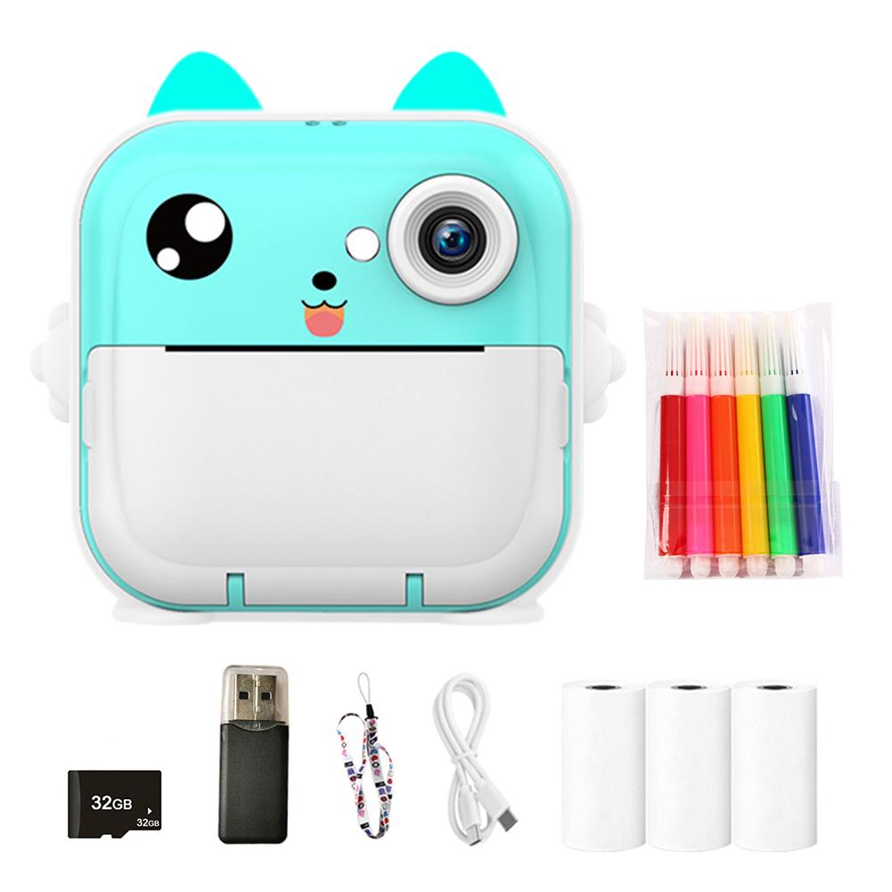 4 In 1 Cute Digital Camera 1200mAh Mini Instant Print Camera USB Rechargeable HD Photo Printing Camera Christmas Birthday Gifts