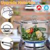Glass Saucepan Clear Cooking Pot with Lid Heat Resistant Glass Soup Pot Dual Handles Saucepan Kitchen Cooking Tools Cookware