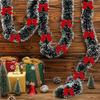 For DIY Wreath Christmas Tree Ornaments New Year Home Table Decor Artificial Christmas Garland Xmas Garlands with Bowknot