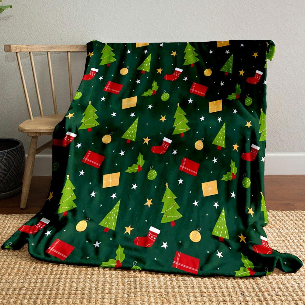 Christmas Tree and Gift Pattern Blanket print blanket soft and cozy perfect for the living room bed sofa or a nap,gift