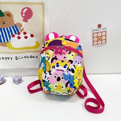 Schoolbag Super Cute Animal Kingdom Graffiti Cartoon Children's Anti-Lost Backpack Going Out Foreign Style Lightweight Traction Backpack