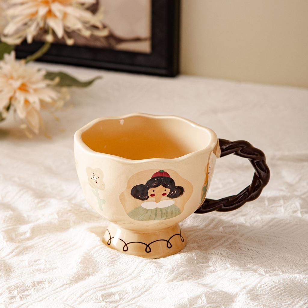 Retro Cardamom Girl Cute Mug Mug Creative Ceramic Cup Office Water Cup Coffee Cup Breakfast Milk