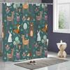 Cute Fox Bear Mushroom Floral Fabric Shower Curtain Boho Vintage Plants Nature Flowers Retro Bohemian Botanical Nature Bath