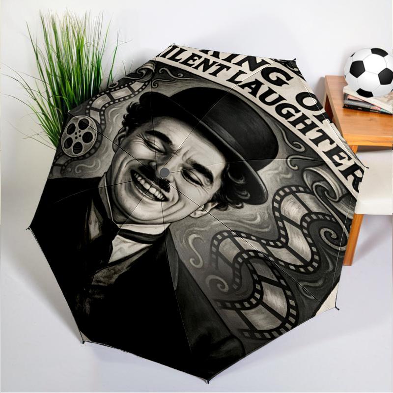Silent Laughter Charlie Schirm 8-Speichen für Reisen, Camping, Freizeit Leichter tragbarer Schirm, Unverzichtbar für jeden Familienurlaub Geschenk