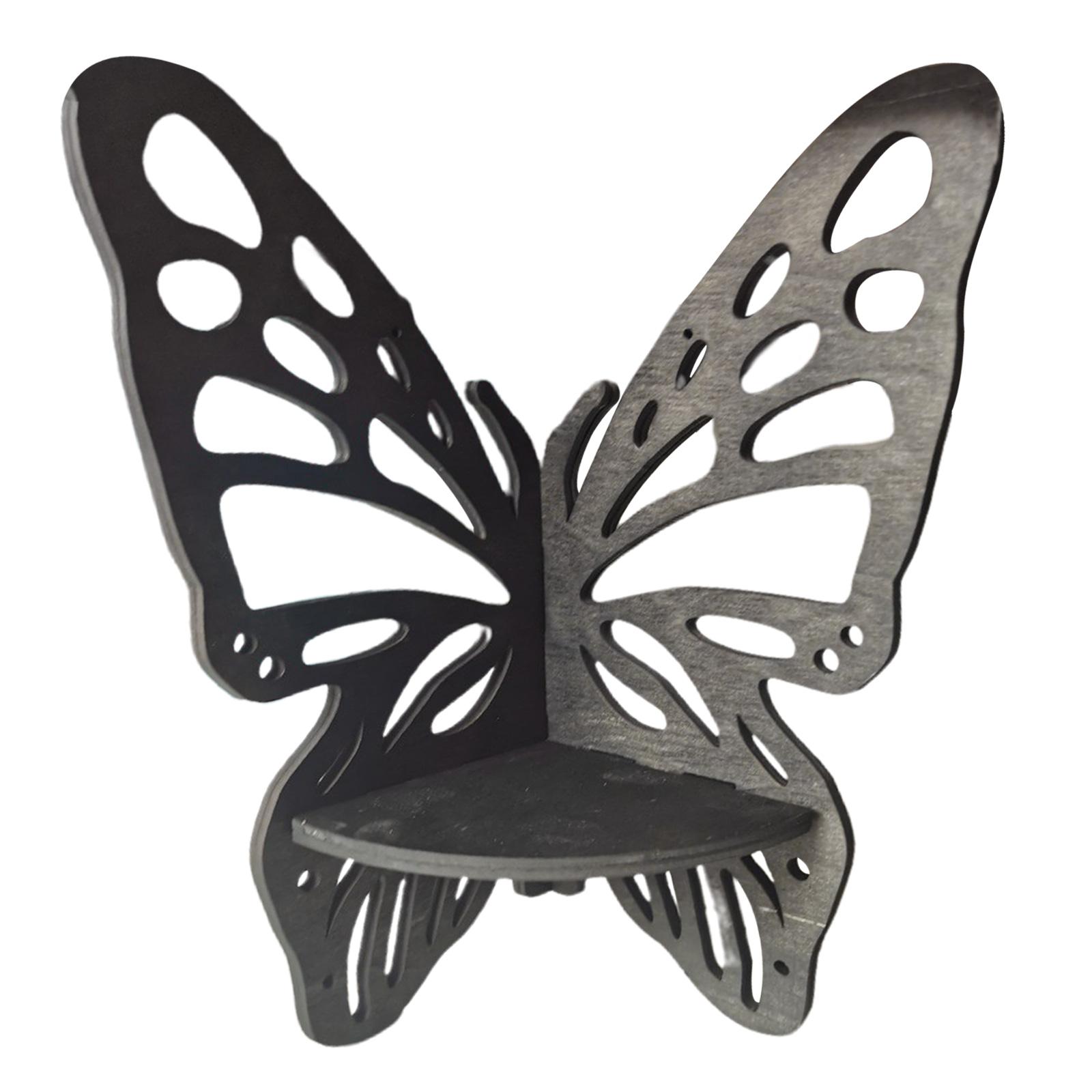 Functional Corner Shelf Hollow Butterfly Display Shelf Sturdy Corner Display Rack Wall Decor Wall Mounted Floating Shelf чёрный