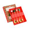 (2/4/6pcs) Christmas Spoon Forks Gift Stainless Steel Cutlery Tableware Set Coffee Tea Dessert Scoop 2025 New Year Home Decor