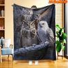 1pc 1pcs Winter Forest Eagle Print Blanket Suitable for All Seasons, Soft Quilted Sofa Bedspread, Machine Washable 100% Polyester Cozy Throw with Eagl