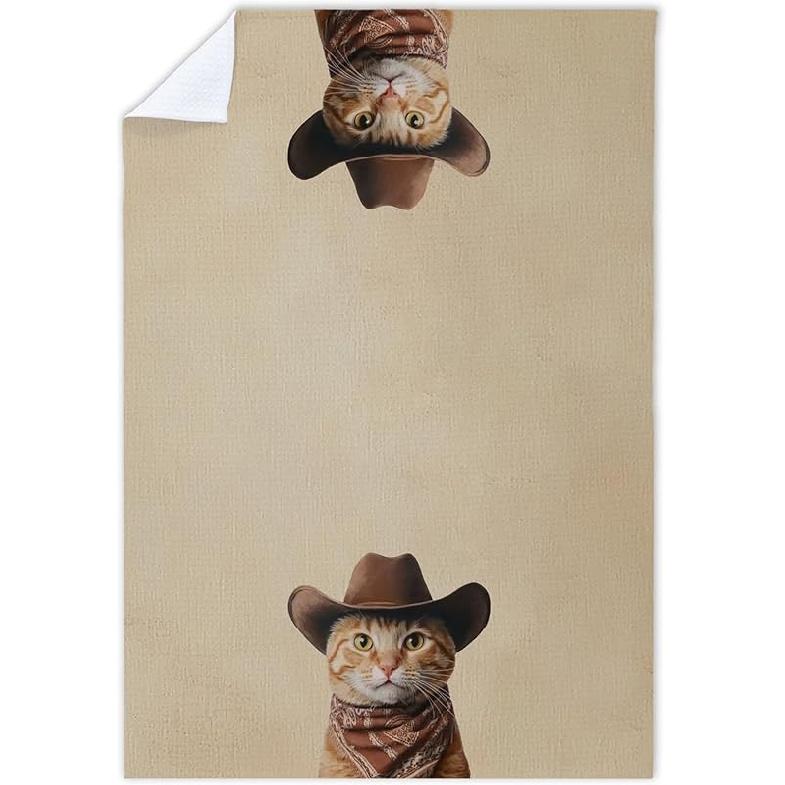 Cabana Bro Western Cowboy Crocodile Kitchen Towels, Gifts for Animal Lovers Women Decorative Hand Towels for Bathroom, Rustic Farmhouse Cowboy
