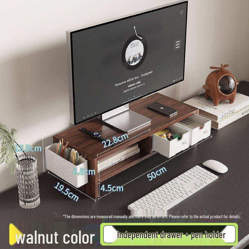 Desktop Monitor Riser with Drawer Storage Organizer