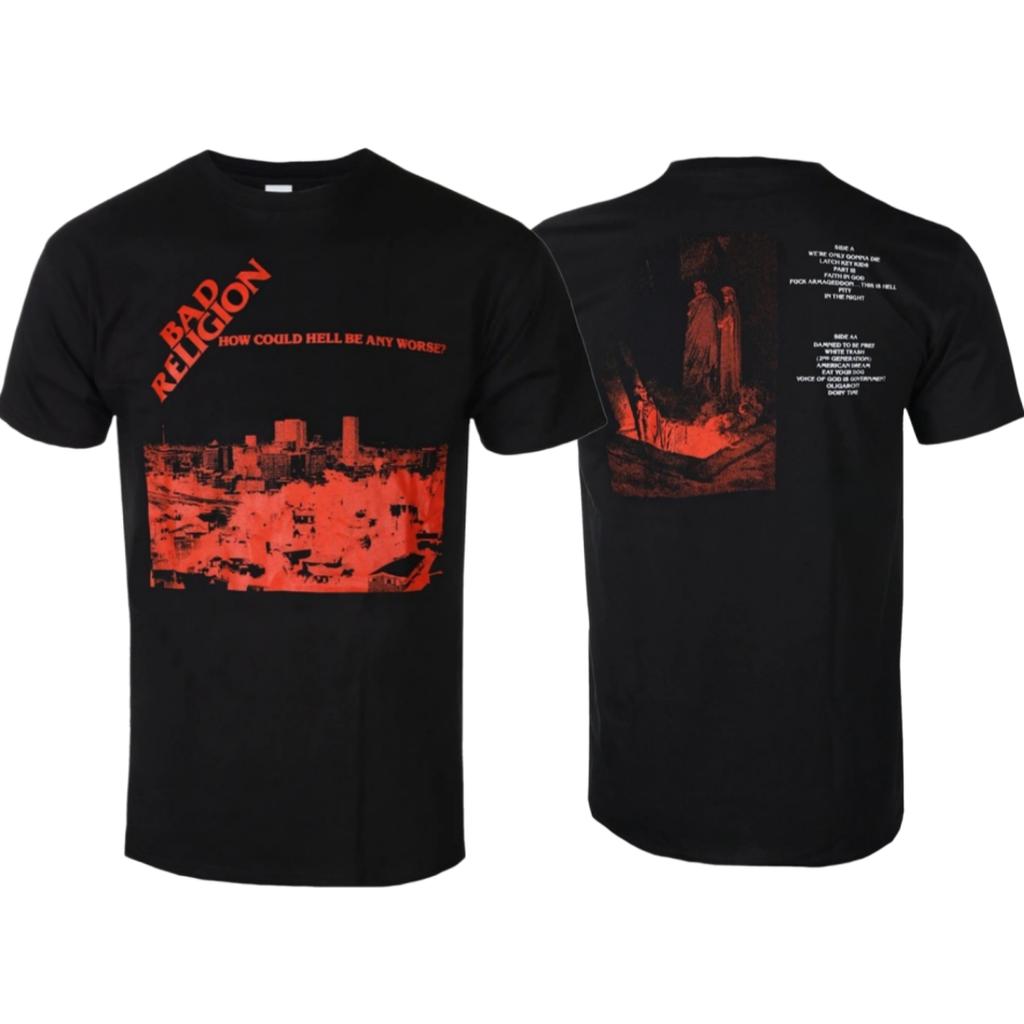 Bad Religion Live 1980 Patroon Bedruikt T-shirt Hardcore Punk Stijl Band T-shirt Voor Dagelijks En Concert Gebruik