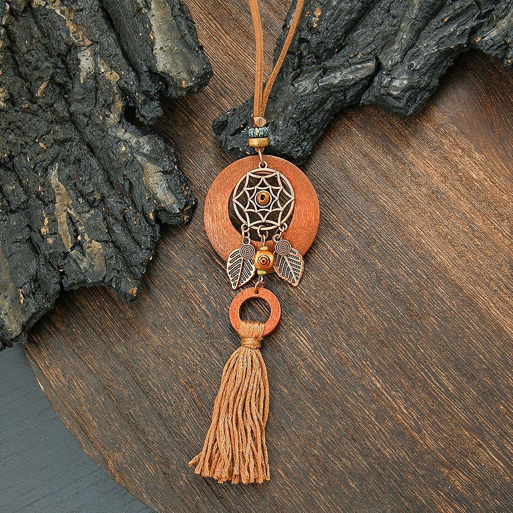 Damen Mode Türkis Muschel Anhänger Elegantes Stammes Halskette Brauner Anhänger Halsketten Schmuck