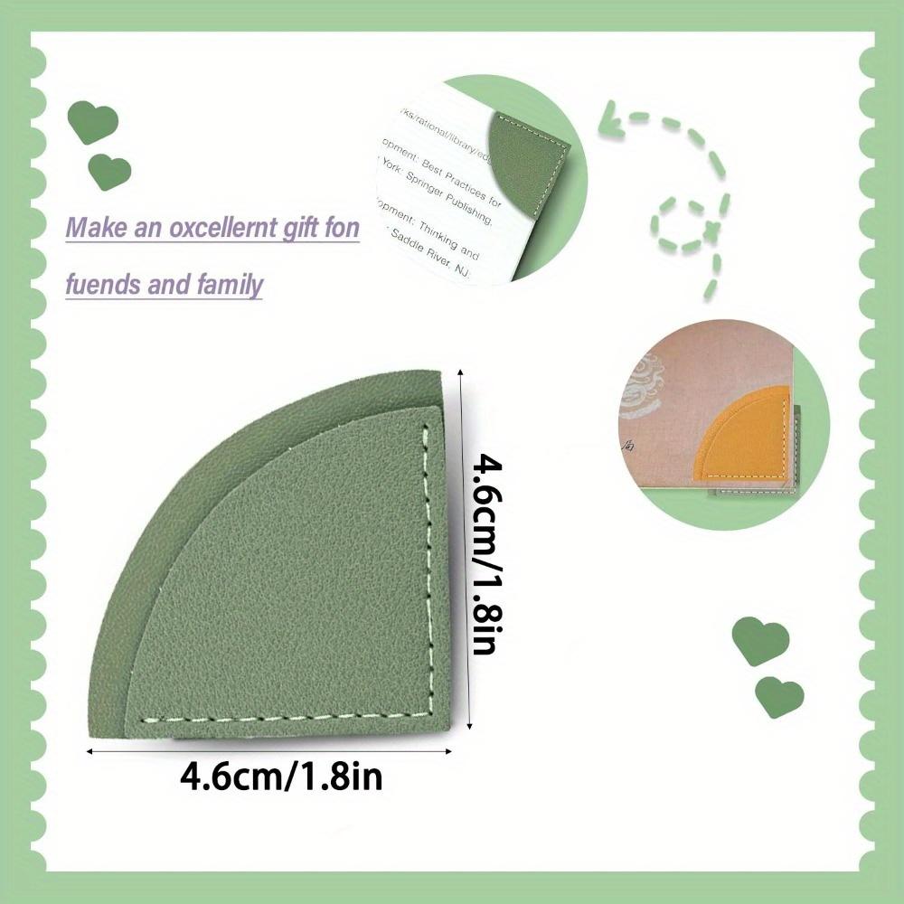 6pcs Fan-Shaped Page Book Marks Leather Corner Bookmark Book Accessories for Reading Lover Cute Handmade Book Reading Gift for Book Lovers