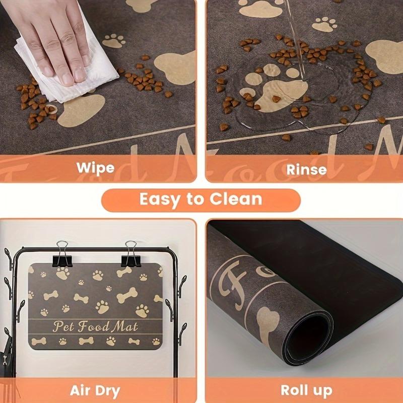Platzset für Haustiere, keine Flecken, schnelltrocknend, saugfähig, Hundefutternapf-Unterlage, Futtermatte für Katzen, Trink- und Fütterungsplatzset für Katzen und Hunde, Futterpads für Haustiere
