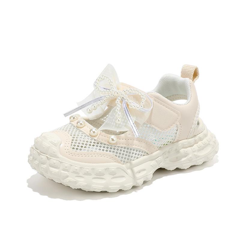 

Girls Baotou Sandals Children s Sneakers Summer 2025 New Medium and Older Children s Beach Shoes Breathable Hollow Single Mesh Shoes 32-37 yards, 6 pairs in one hand бежевый