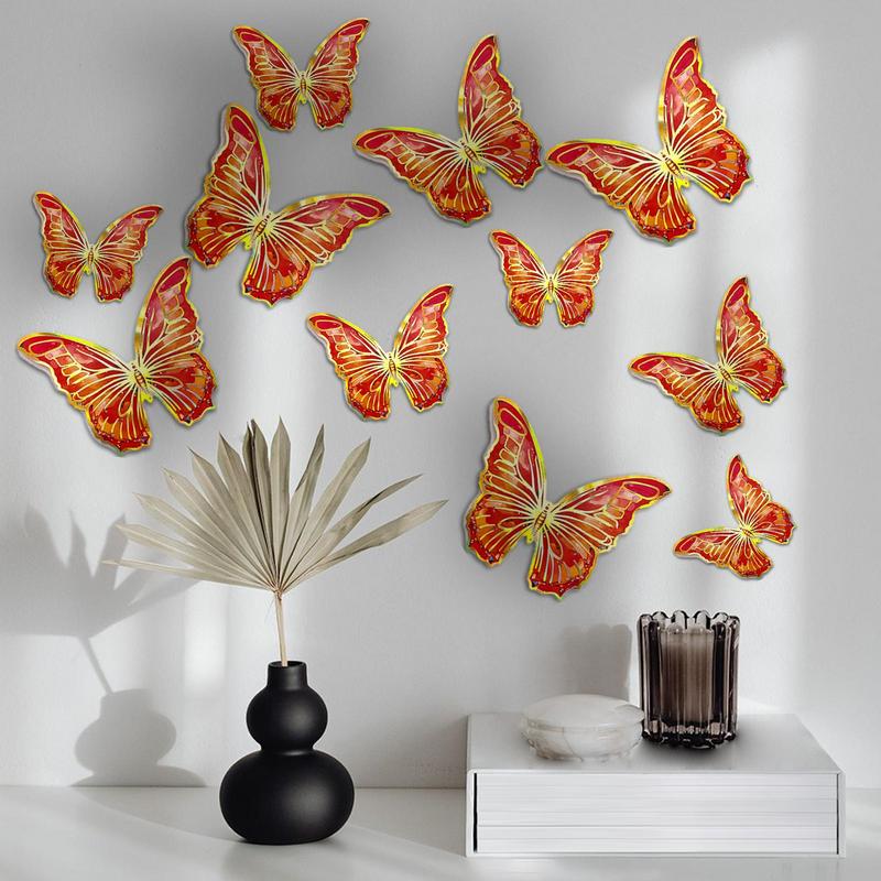 3D Butterflies Stickers For Scrapbooking Butterfly Stickers For Wall With Gold Edges 12X Stickers For Party Decorations