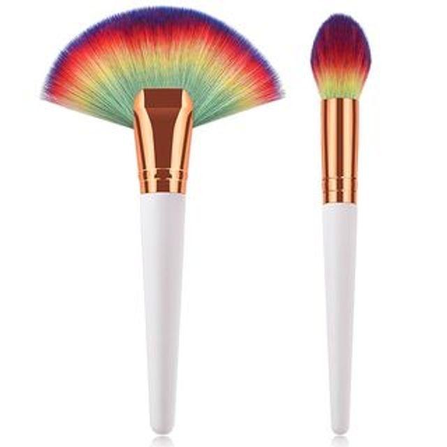

Stroke of Beauty - Large Fan Brush / Powder Brush T-01-404 - Fan Brush - White & Gold