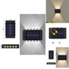 Solar Wall Lamp Outdoor Led Light With Warm Light For Garden Pathway
