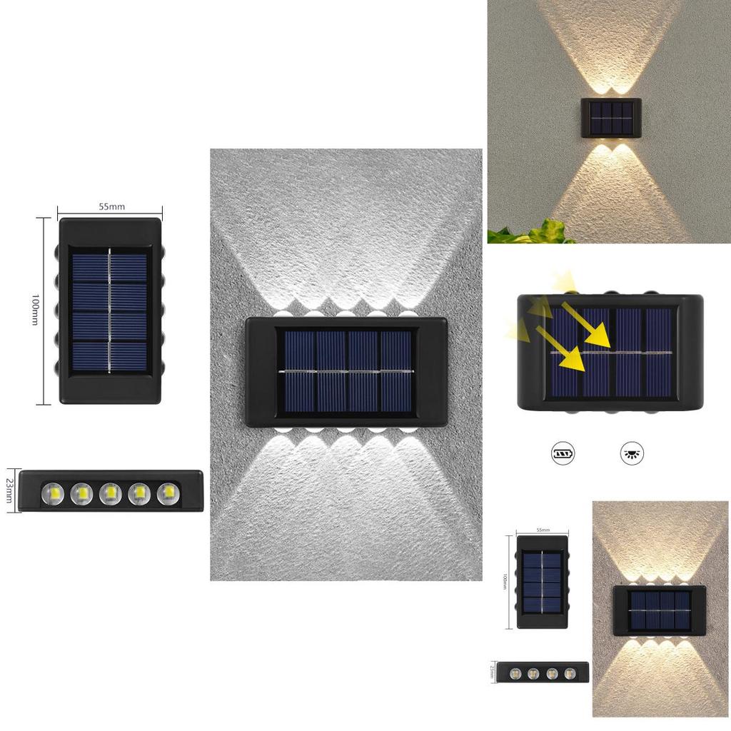 Solar Wall Lamp Outdoor Led Light With Warm Light For Garden Pathway