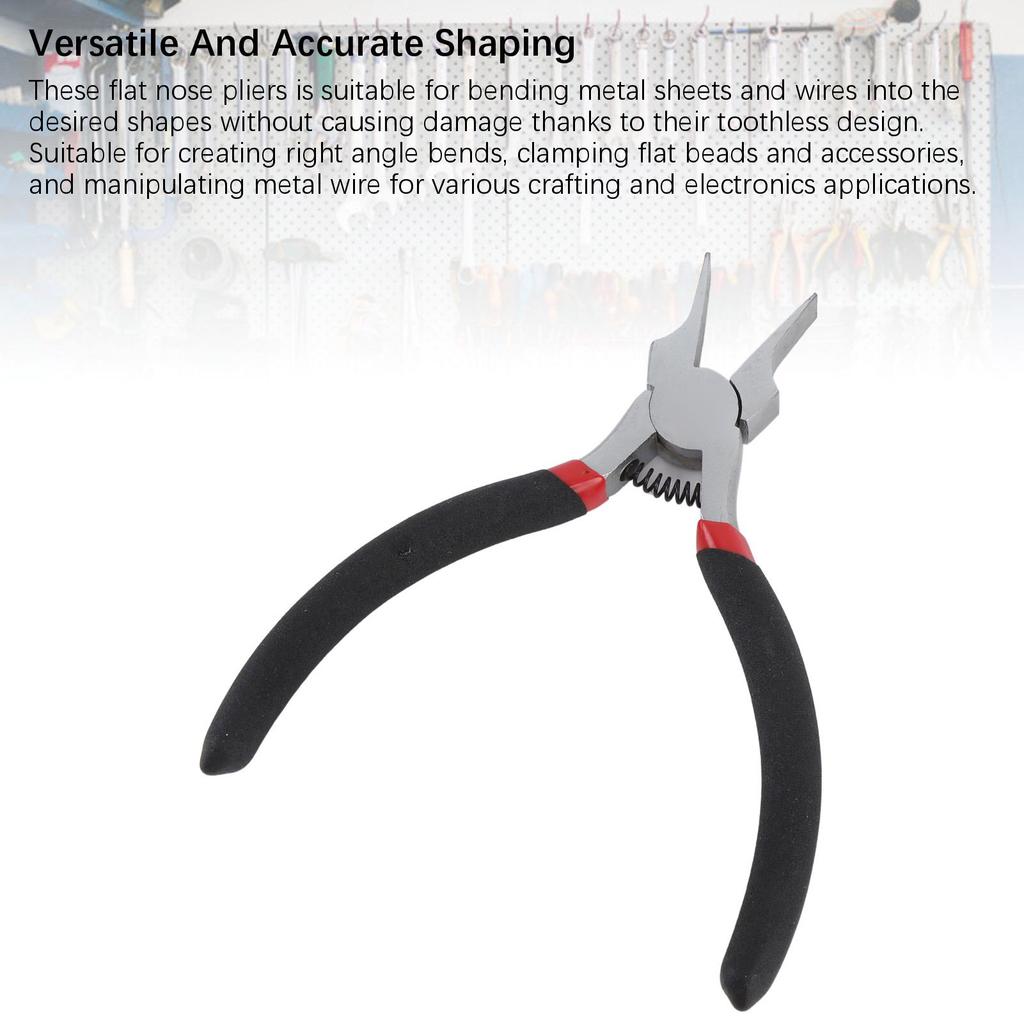 Wide Flat Nose Pliers 5 Inch Multifunctional Ni Iron Alloy Thin Flat Needle Nose Pliers for Jewelry Making