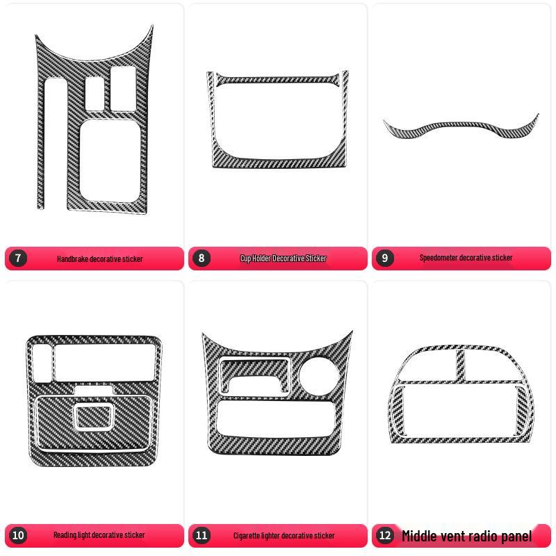 Carbon Fiber Interior Window Button Panel Sticker for 01-03 Toyota RAV4