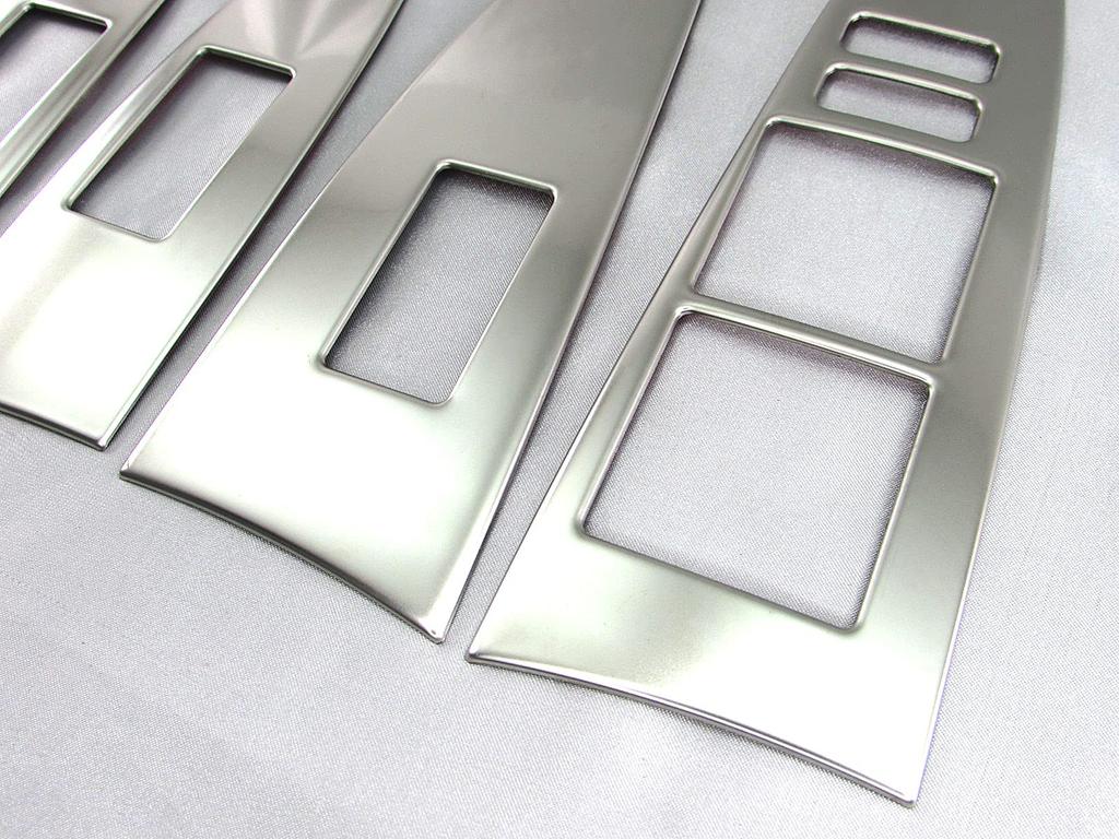 BRIGHTZ Stainless Steel Window Switch Covers in Satin Silver for Toyota Corolla Fielder NZE 160 (4-Piece Set) (161, 162, 164, 165) [WIN-SWI-030]