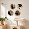 Minimalist Pet Home Decor 4Pcs Wooden Cat Wall Decor, 2D Flat Geometric Hollow Art Prints Modern Bedroom Accents Art, Hanging Signs for Living