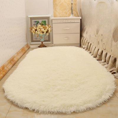 Tapete Oval de Lã de Seda Quarto Bonito Menina Cobertor de Cabeceira Tapete para Janela Salão Mesa de Chá Cobertor Inteiro Lavável