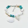 Handmade Seashell & Crushed Stone Bracelet with Lobster Clasp - Perfect Summer Travel Souvenir
