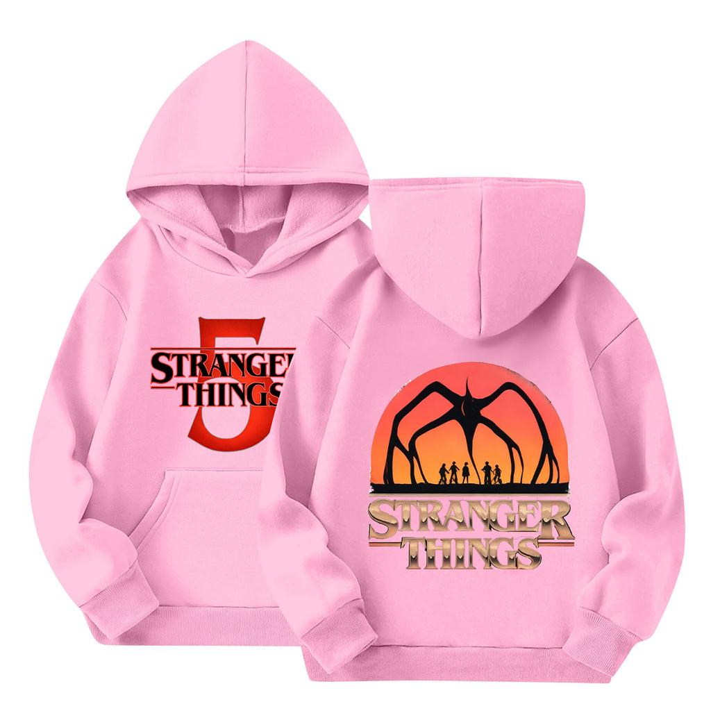 Dětská mikina s kapucí s gradientním potiskem a dlouhým rukávem Volná mikina Mikina