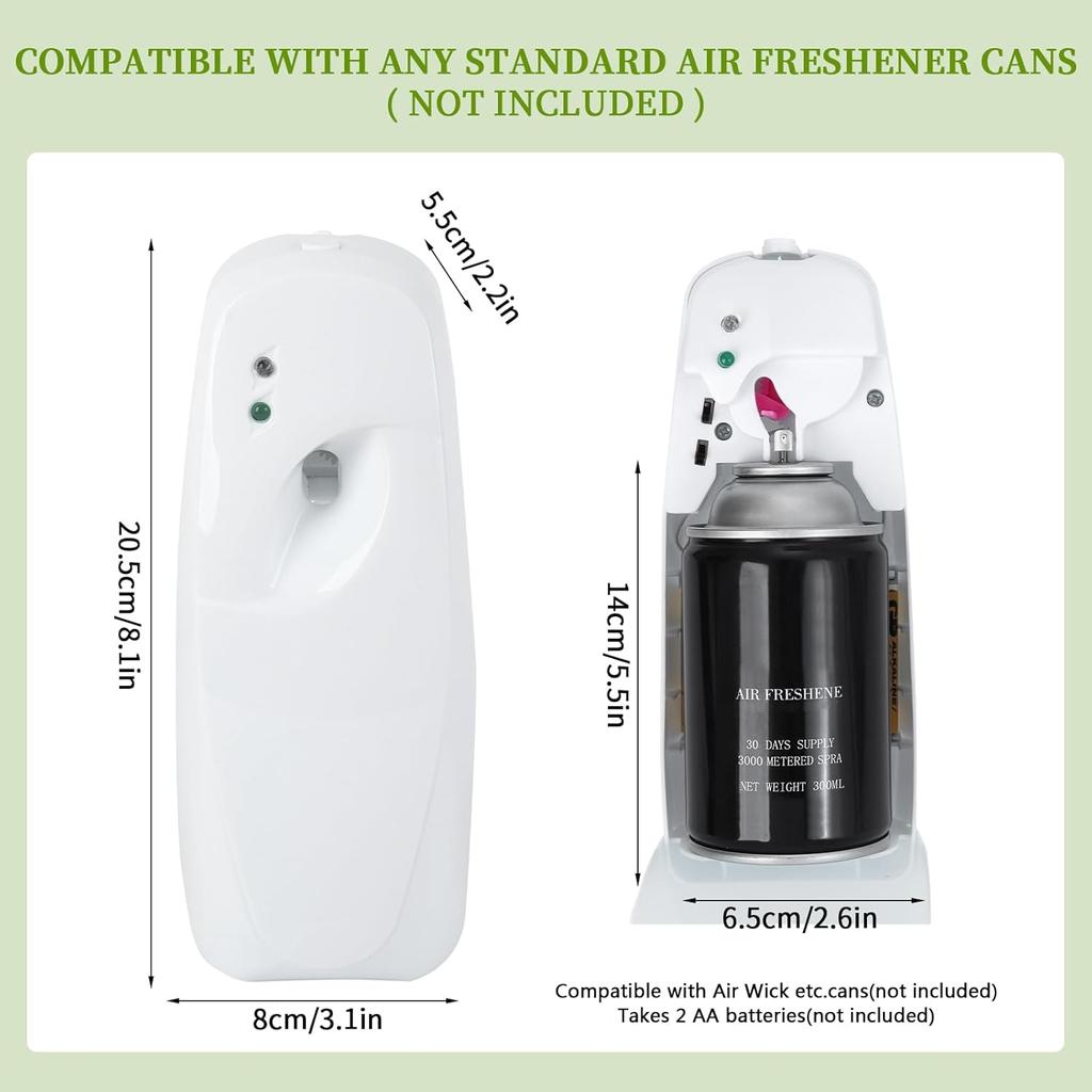 Automatic Air Freshener Dispenser, Home indoor Wall-mounted Automatic Adjustable Fragrance Aerosol Sprayer for Bathroom, Hotel, Office and Public