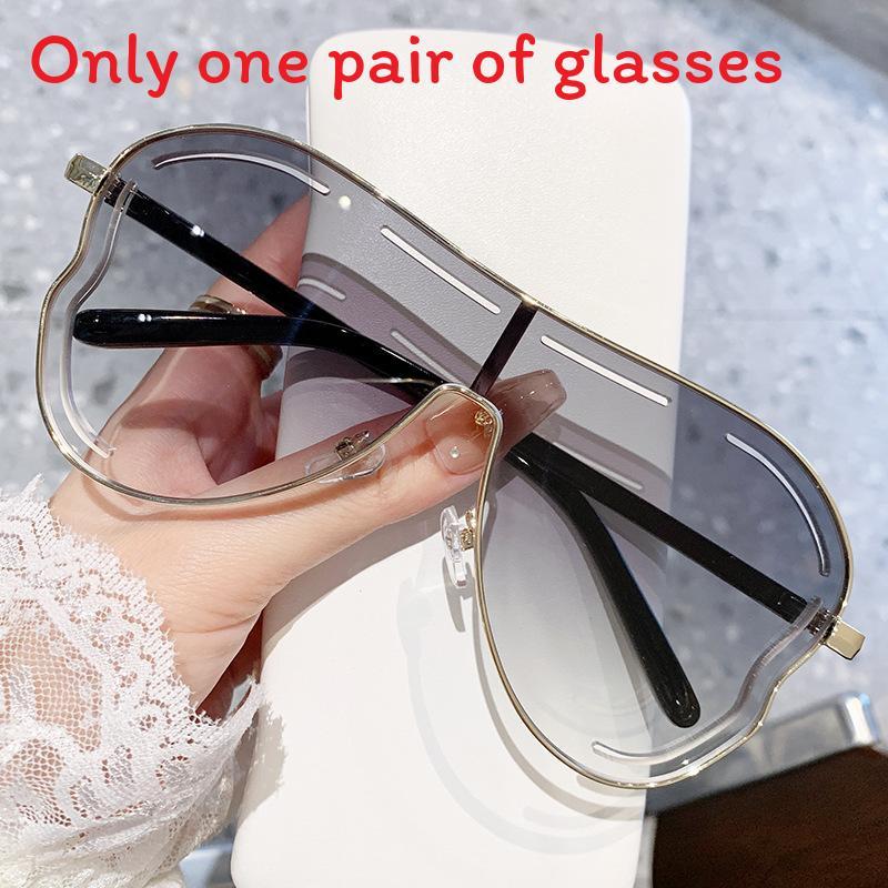 Geometric Metal Sunglasses With Uv400 Protection For Fashionable Outings And Parties