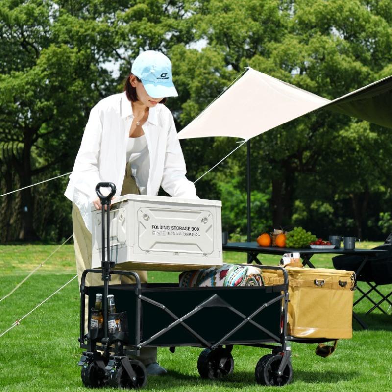 Carrello da Campeggio / Carrello Utilità Pieghevole Attrezzatura da Campeggio Carrello Multifunzionale Per Spiaggia Picnic Escursioni