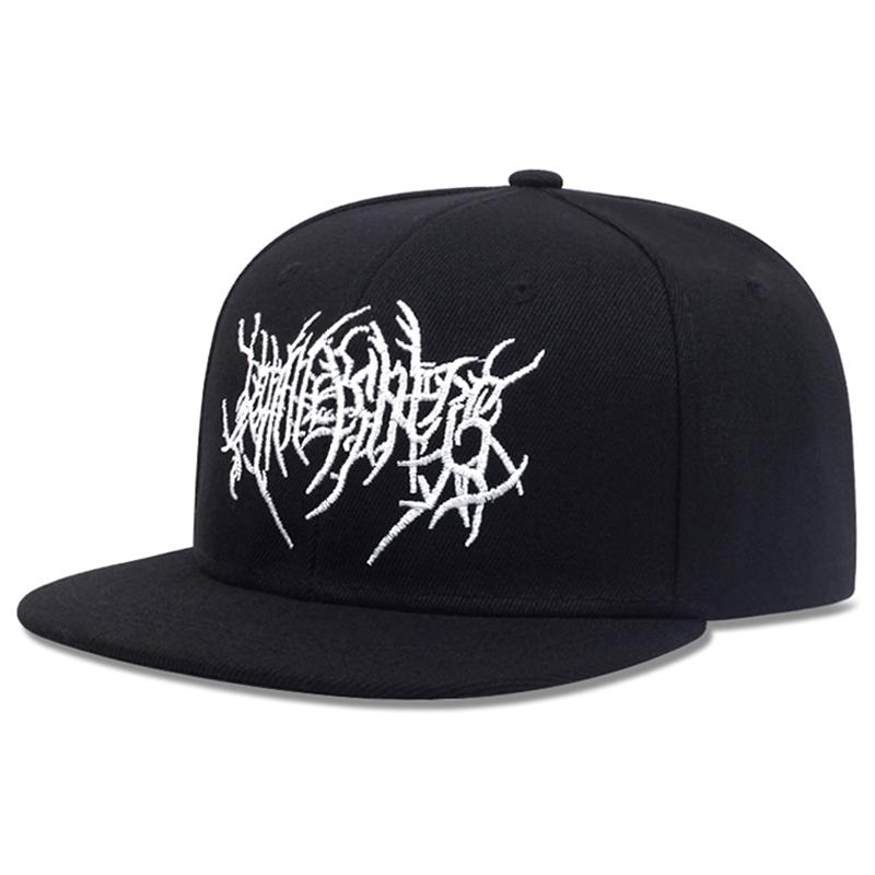 

2025 Creative and Personalized New Flat brimmed Hat Gothic Embroidery Street Pop HipHop Hat Outdoor Sunshade Baseball Hat Unisex чёрный