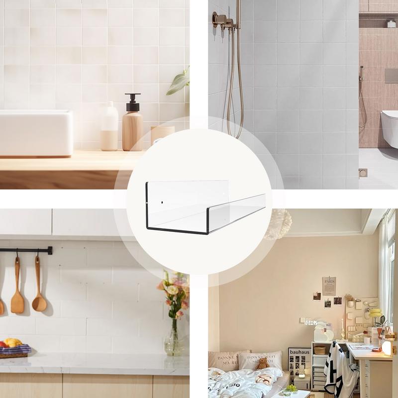 Wall Mounted Shelves Clear Acrylic Wall-Mounted Storage Shelves For Wall Wall Storage Shelves Decorative Collectibles Display