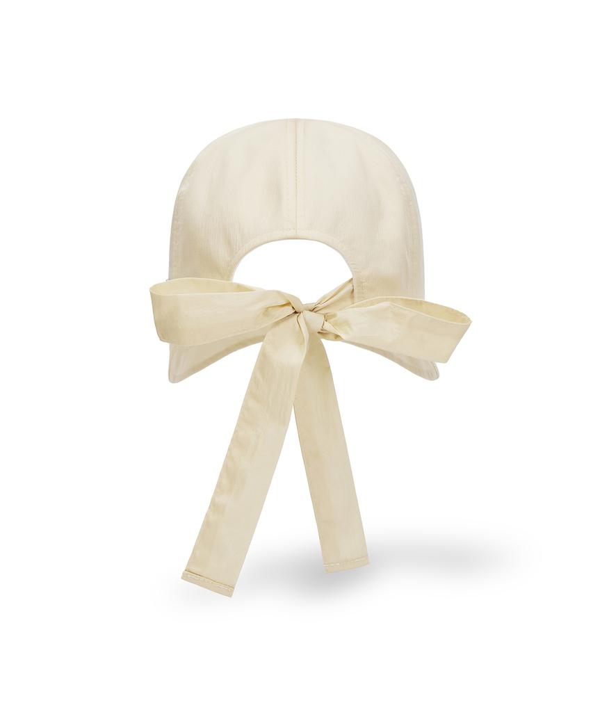 Bajal Va Studded Ribbon Bonnet Hat Beige