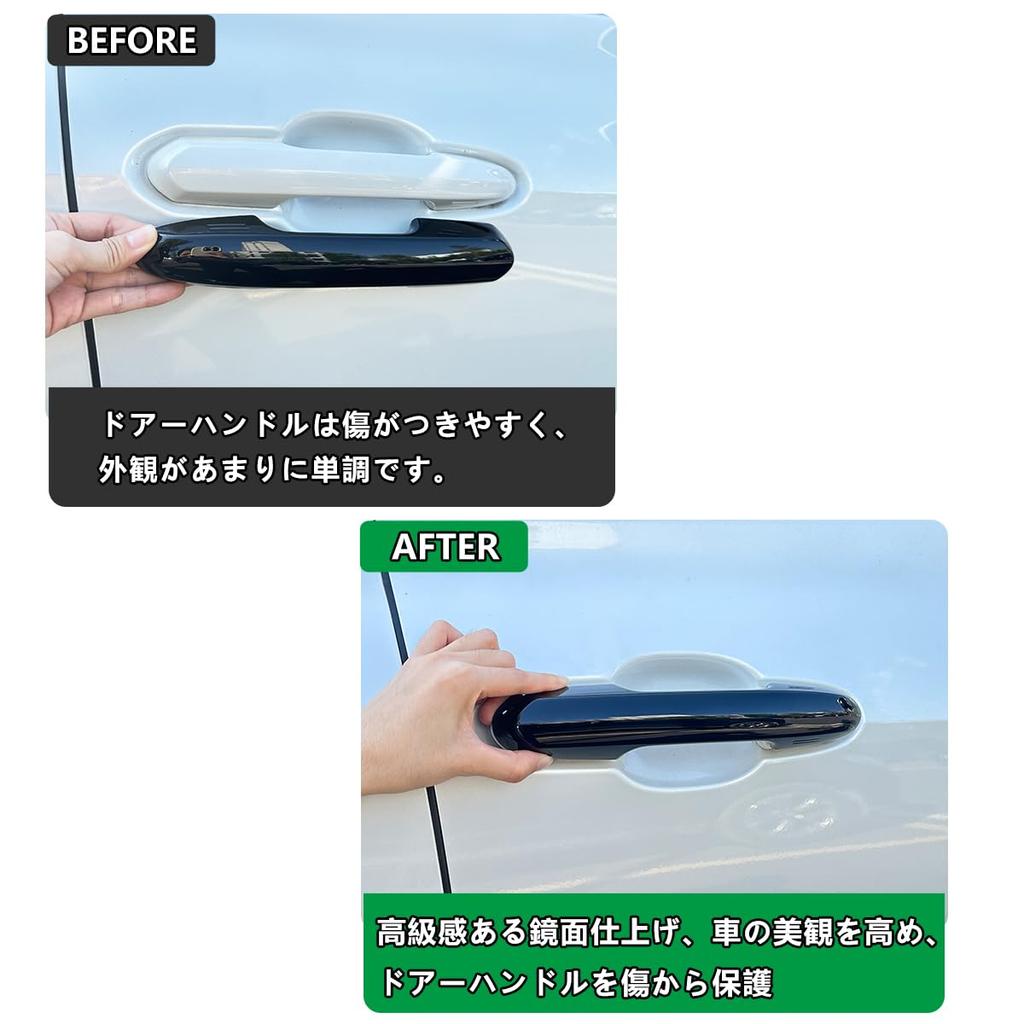 YiluGS Deurklinkhoezen voor Toyota RAV4 XA50 Custom Autodeurklink Deur Deurzijde Beschermende Zwarte Tape Serie, Ontwerp, Hoezen, Knop, Sierlijst,