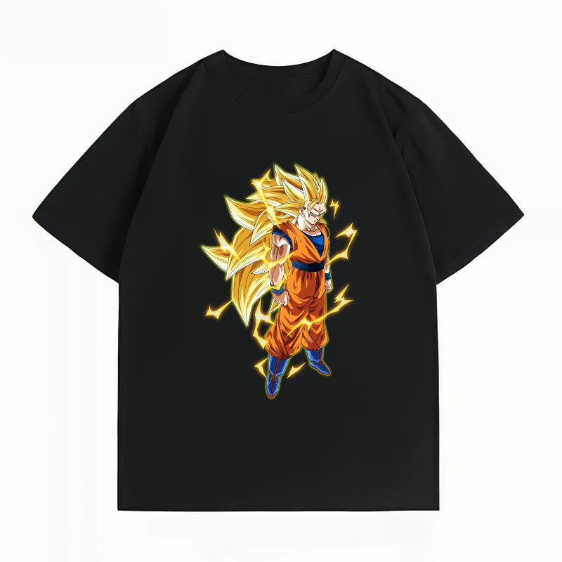 Unisexs Clothing New 100 Cotton Breathable Summer TShirt Bandai Dragon Ball Z Goku Super Saiyan 3 Print Casual Unisexs Tops