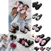 Chic And Comfortable Women Ladies Flat Slip On Sliders Slippers With Bow Accent