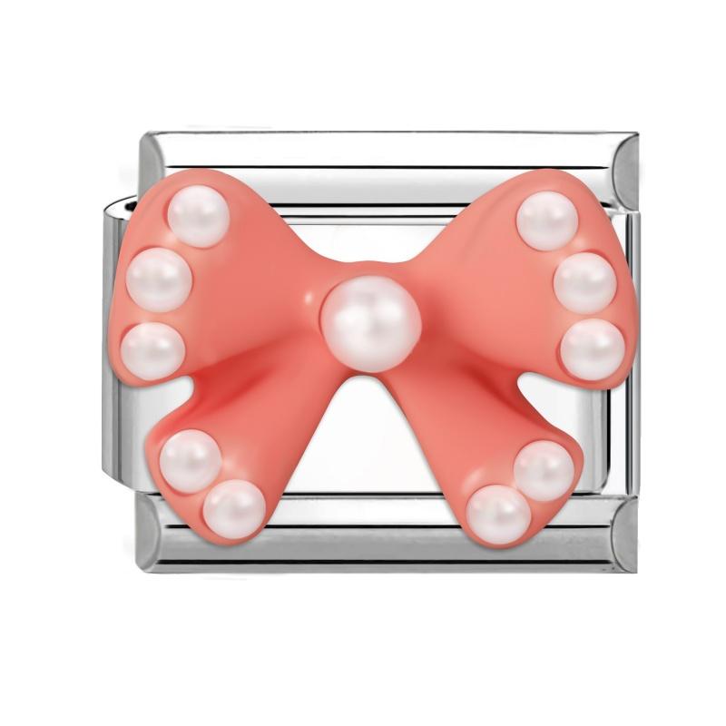 Fashion Colorful Bow Series Charm Bracelet Rose Flower Heart Cherry Y2K Bead Fit 9mm Bracelet Stainless Steel DIY Jewelry Gift