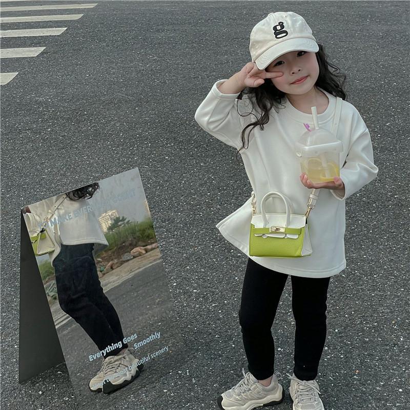 Elegante Mini Borsa a Spalla Coreana per Bambini con Design Trendy Color Block per Bambini