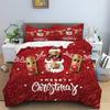 2024 Christmas Duvet Set Red Festive Atmosphere Decoration Single/double One Quilt Cover Two Pillowcases