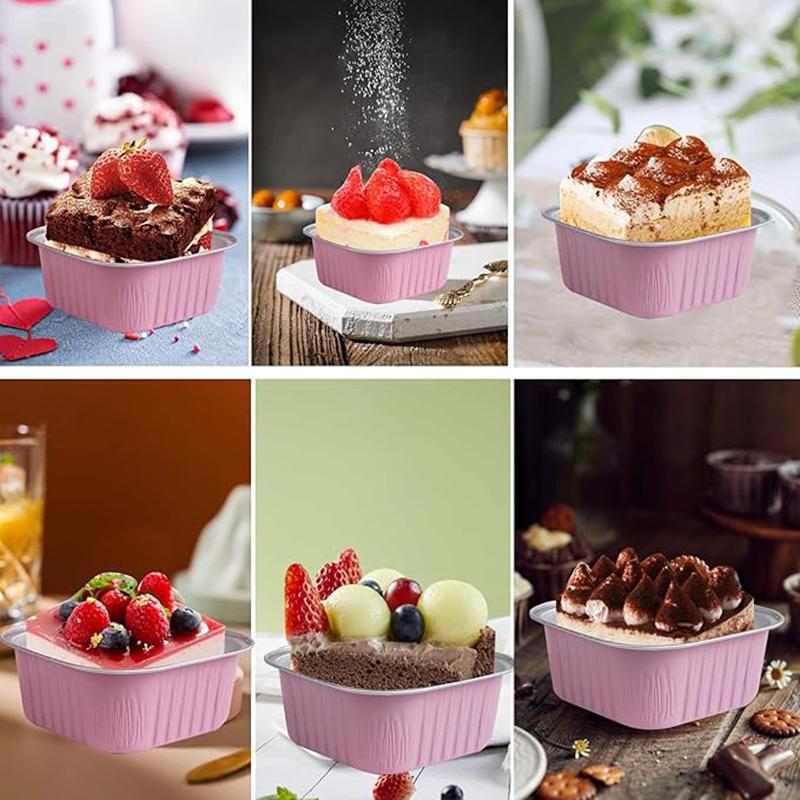 50 Stück Muffin-Förmchen Aluminiumfolie Cupcake-Förmchen Muffinbleche Auflaufförmchen Cupcake-Backformen Cupcake-Halter Pudding Partyzubehör