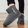 Braune Herren Winterstiefel Outdoor Warm Plüsch Schneestiefel Herren Pelz Knöchelstiefel Für Damen Zum Hineinschlüpfen Baumwollschuhe Botas Masculino