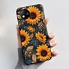 For ZTE Blade A35 Lite/A35 Core Jelly Soft Black Cover Romantic Scenery Pattern Coconut Tree Wildflower Sunflower Casing