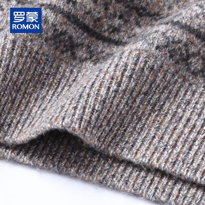 ROMON Men's Heavyweight 100% Wool Jacquard Sweater