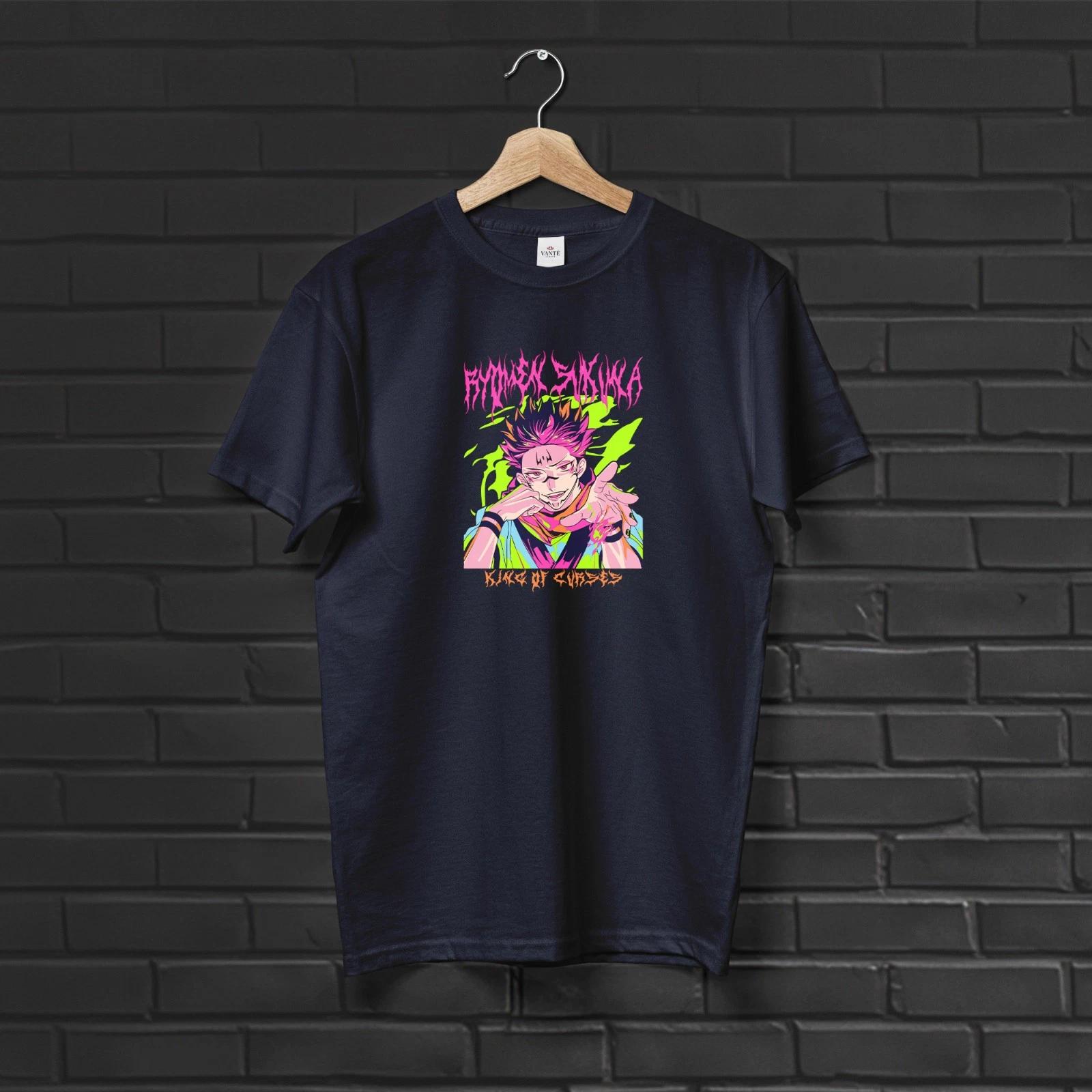 Ryomen Sukuna King of Curses Graphic Anime T-Shirt Men Unisex Heavy Cotton Tee S