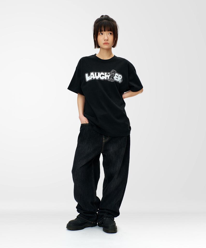 LAUGHER [2Pack] Signature Logo T-Shirt - Black & White