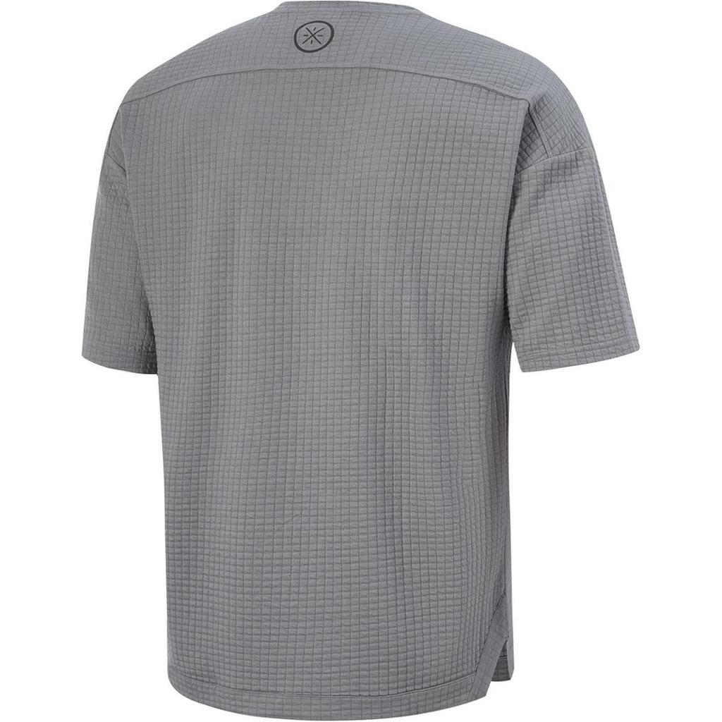 Li Ning Wade Series Letter Comfortable Loose Short Sleeve T-Shirt Men Tops Shadow-Gray ATSU349-1
