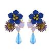 Bohemia Resin Flower Earrings Vintage Women Earrings Fashion Water Droplet Long Earrings  Women